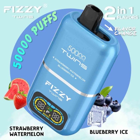 TRUSKAWKA ARBUZ/JAGODA ICE strawberry watermelon/blueberry ice FIZZY TWINS 50000