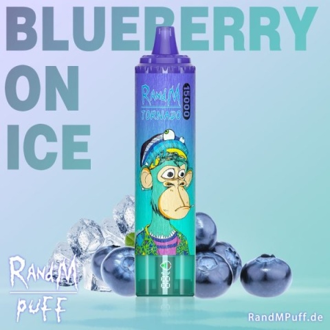 BORÓWKA ICE blueberry on ice RANDMTORNADO 15000 PUFFS