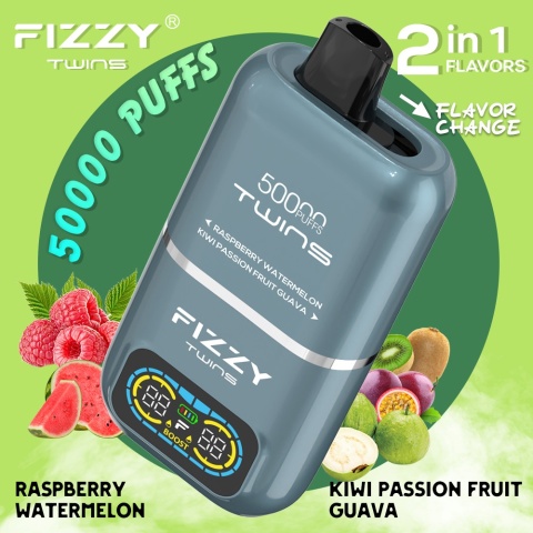 MALINA ARBUZ/KIWI GUAVA raspberry/kiwi passion fruit guava FIZZY TWINS 50000