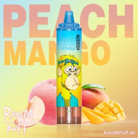 MANGO BRZOSKWINIA peach mango RANDMTORNADO 15000 PUFFS
